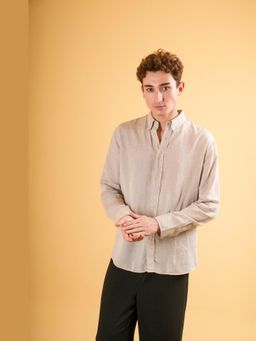 J.LINUM Co - Desert Fawn Linen Beige Shirt