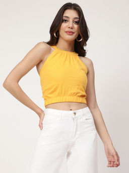 ELLE - Womens Mustard Crop Top