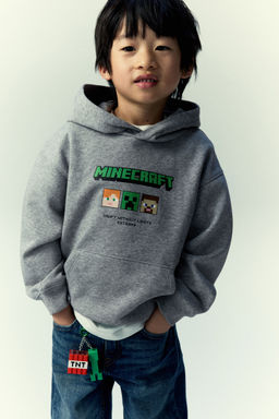 H&M - Boys Grey Printed Hoodie