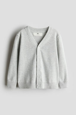 H&M - Boys Grey Fine-Knit Cotton Cardigan