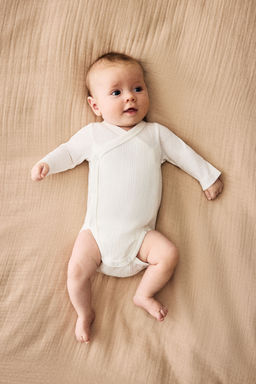 H&M - Boys 3-Pack Ribbed Wrapover Bodysuits