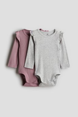 H&M - Boys 2-Pack Long-Sleeved Bodysuits