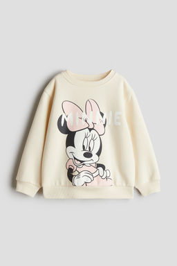 H&M - Girls White Printed Sweatshirt