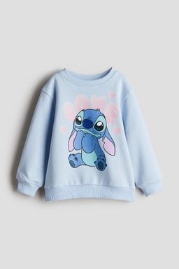 H&M - Girls Blue Printed Sweatshirt