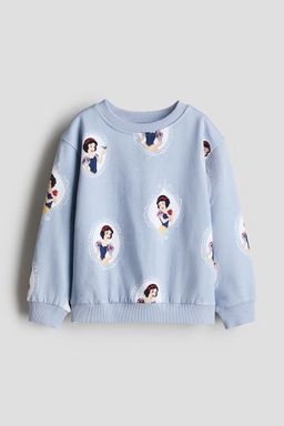 H&M - Girls Blue Printed Sweatshirt