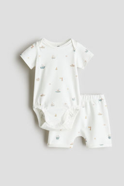 H&M - Boys White 2-Piece Cotton