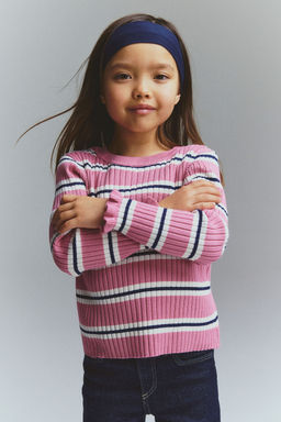 H&M - Girls Pink Rib-Knit Jumper