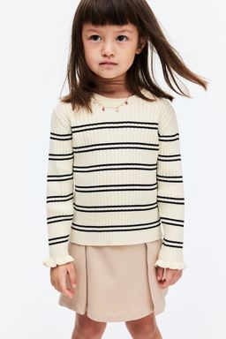 H&M - Girls White Rib-Knit Jumper
