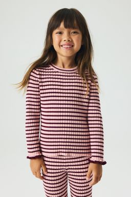 H&M - Girls Pink Rib-Knit Jumper