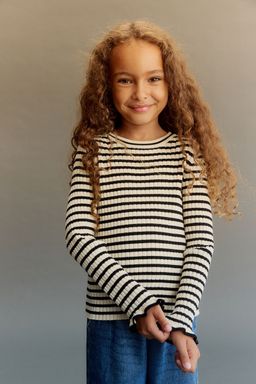 H&M - Girls White Rib-Knit Jumper