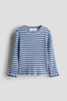 H&M - Girls Blue Rib-Knit Jumper
