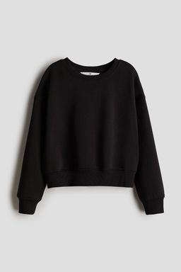 H&M - Girls Black Crew-Neck Sweatshirt
