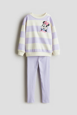 H&M - Girls Purple 2-Piece Top And Leggings