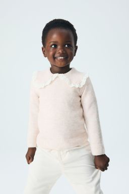 H&M - Girls Pink Peter Pan-Colla Jumper