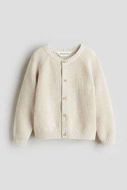 H&M - Boys Beige Cotton-Knit Cardigan