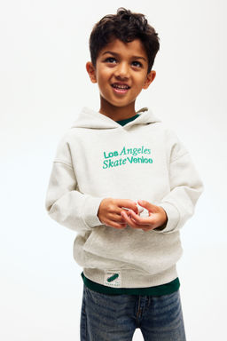 H&M - Boys White Print-Detail Hoodie