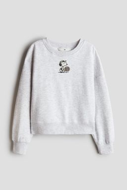 H&M - Girls Grey Print-Motif Sweatshirt