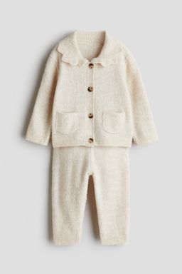 H&M - Girls Beige 2-Piece Fine-Knit