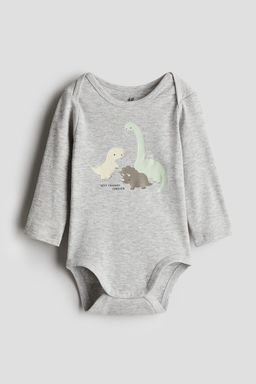H&M - Boys Grey Envelope-Neck Bodysuit
