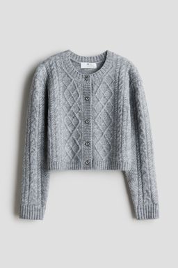 H&M - Girls Grey Cable-Knit Cardigan