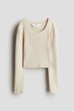 H&M - Girls Beige Rib-Knit Jumper
