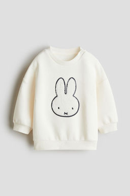 H&M - Boys White Print-Motif Sweatshirt