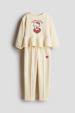 H&M - Girls Yellow 2-Piece Printed Sweatshirt