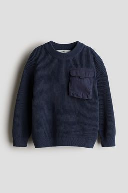 H&M - Boys Blue Flap-Pocket Jumper
