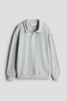 H&M - Boys Grey Long-Sleeved Polo Shirt