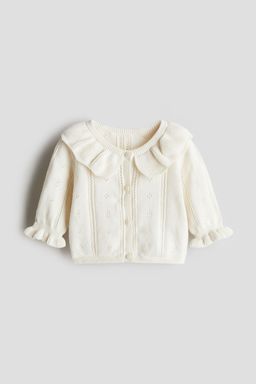 H&M - Girls White Pointelle-Knit Cardigan