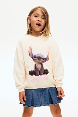 H&M - Girls Beige Printed Sweatshirt