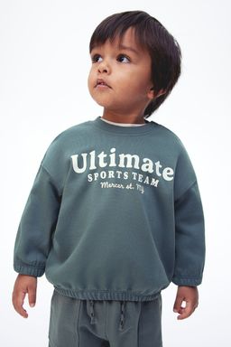 H&M - Boys Green Printed Sweatshirt