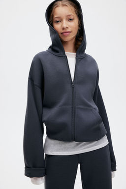 H&M - Girls Grey Scuba Zip-Through Hoodie