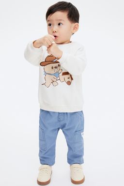 H&M - Boys White Motif-Detail Sweatshirt