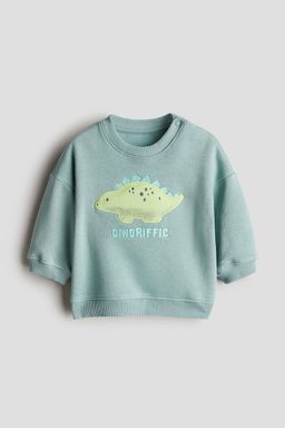 H&M - Boys Turquoise Motif-Detail Sweatshirt