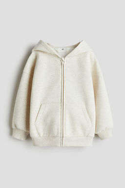 H&M - Girls White Oversized Zip-Through Hoodie