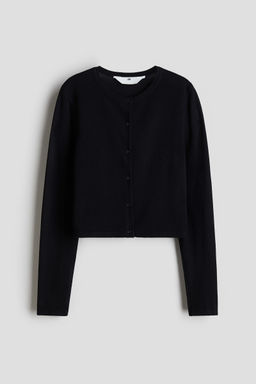 H&M - Girls Black Fine-Knit Cardigan