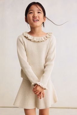 H&M - Girls Beige 2-Piece Rib-Knit Cotton