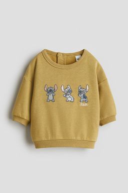 H&M - Boys Yellow Motif-Detail Brushed-Inside Sweatshirt