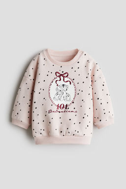H&M - Girls Pink Printed Brushed-Inside Sweatshirt