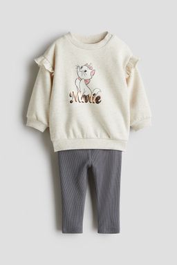 H&M - Girls White 2-Piece Printed