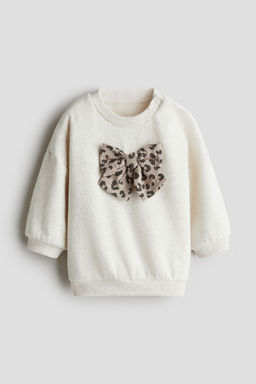 H&M - Girls Beige Motif-Detail Sweatshirt