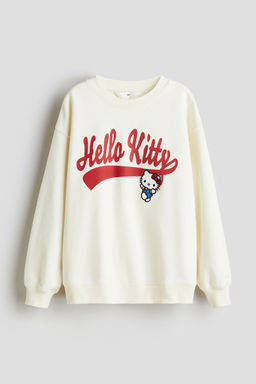 H&M - Girls White Printed Sweatshirt
