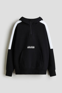 H&M - Boys Black Brushed-Inside Zip-Top Hoodie