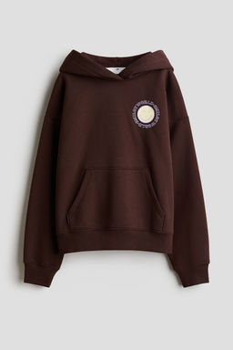 H&M - Girls Brown Motif-Detail Hoodie
