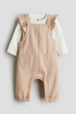 H&M - Girls Beige 2-Piece Cotton