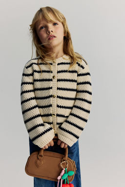 H&M - Girls White Crochet-Look Cardigan