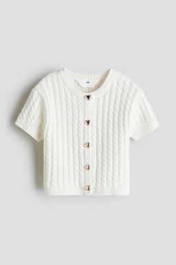 H&M - Girls White Cable-Knit Cardigan