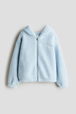 H&M - Girls Blue Teddy Zip-Through Hoodie