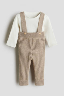 H&M - Boys Beige 2-Piece Cotton